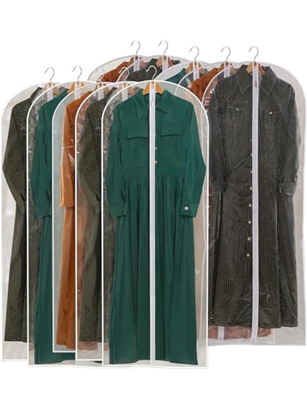 Clear Garment Bags 60 in Hanging Dress Gown Coat Storage Covers Zipper Dustproof